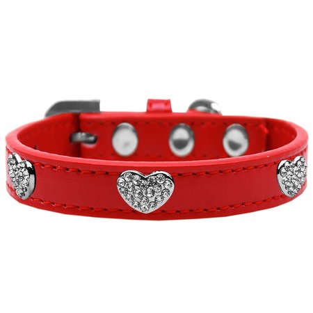 MIRAGE PET PRODUCTS Crystal Heart Dog CollarRed Size 16 87-06 RD16